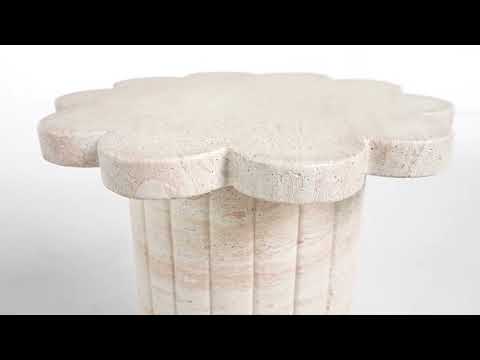 Video: Blossom Faux Travertine Indoor/Outdoor Concrete Side Table