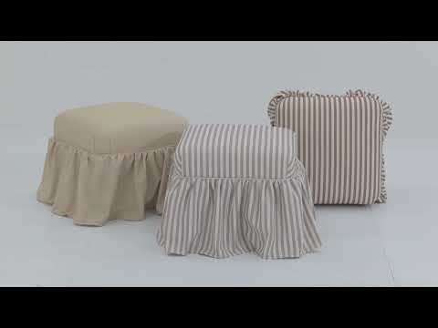 Video: Gertrude Performance Linen Skirted Ottoman by TOV Furniture