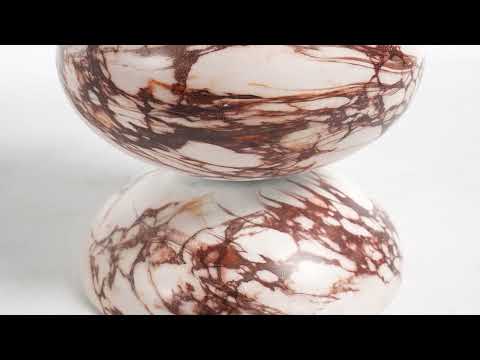 Video: Pia Red Faux Marble Indoor/Outdoor Concrete Side Table