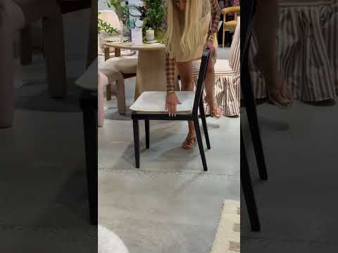 Video: Tassina Cream Upcycled Performance Linen Dining Chair