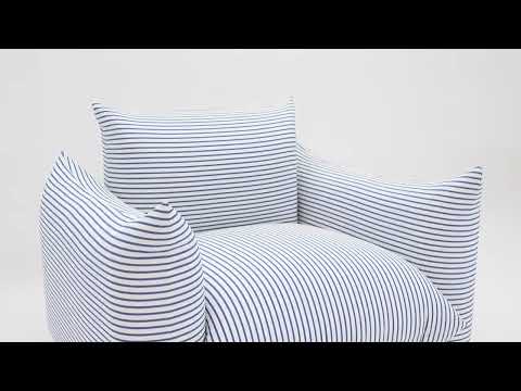 Video: Saint Tropez Striped Stuffed Indoor/Outdoor Armchair