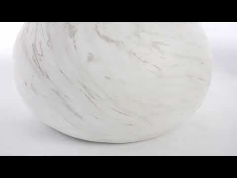 Video: Smooch White Faux Marble Print Indoor /Outdoor 47" Round Dining Table from TOV Furniture