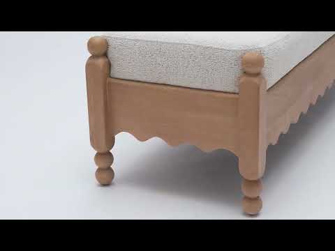 Video: Thelma 56" Cream Performance Basketweave Bench
