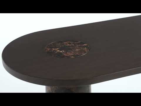 Video: Braya 50" Faux Emperador Marble Console Table