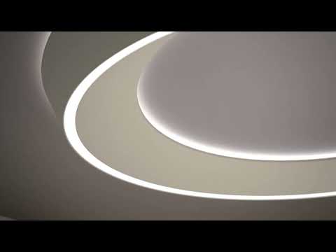 Video showcasing the Lodes Tidal LED ceiling light in matte white with integrated direct and indirect illumination