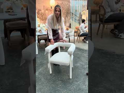 Video: Jackie Cream Outdoor Textured Dining Chair