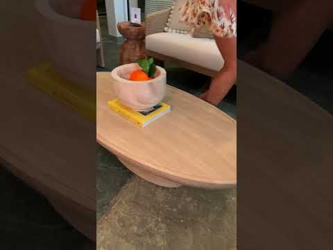 Video: Eclipse Textured Faux Travertine Indoor / Outdoor Coffee Table