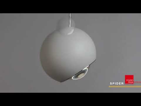 Lodes Spider Matte Black LED pendant video showing adjustable directional lighting for kitchen islands, dining rooms and modern interiors.