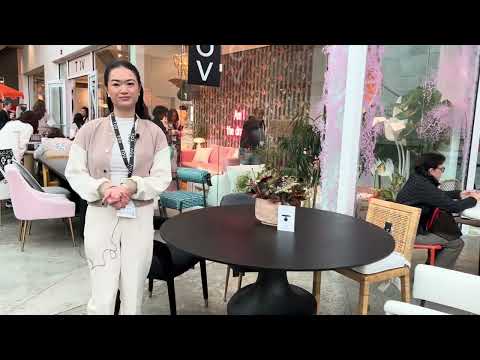 Video: GEVRA BLACK ACACIA AND FAUX PLASTER DINING TABLE