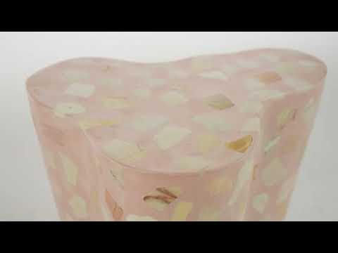 Video: Slab Sunset Pink Terrazzo Indoor / Outdoor Side Table  from TOV Furniture
