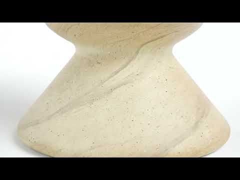 Video: Hyre Faux Travertine Indoor/Outdoor Concrete Side Table