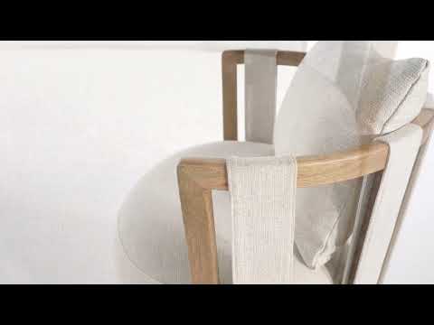 Video: Paolo Cream Textured Weave Swivel Chair