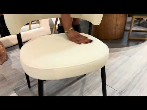 Video: Maxine Cream Performance Vegan Leather Dining Chair