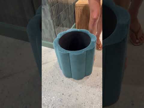 Video: Fleur Textured Performance Velvet Storage Ottoman