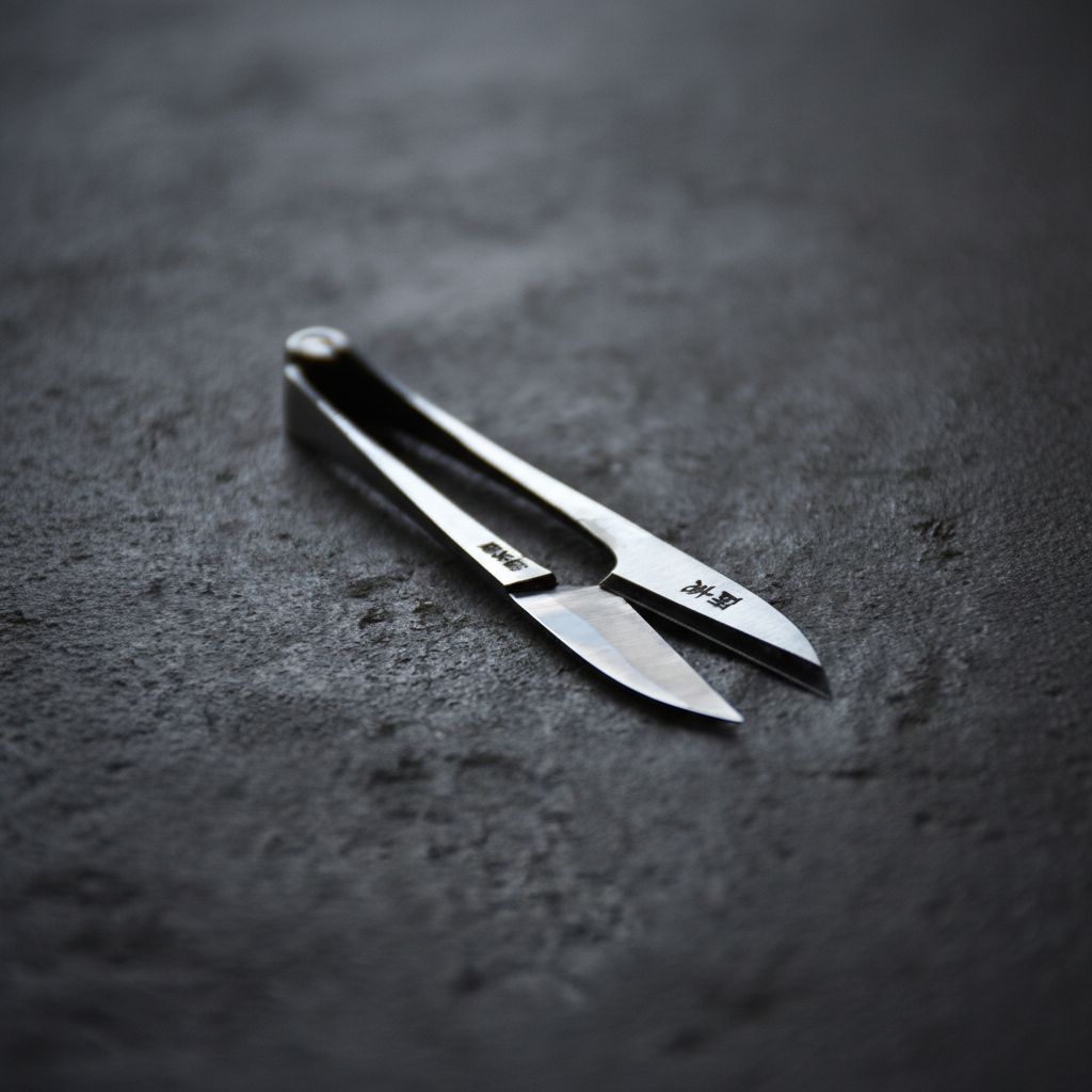 Terazaki Hamono Tsume Hand-Forged Nigiri Scissors – single pair on slate