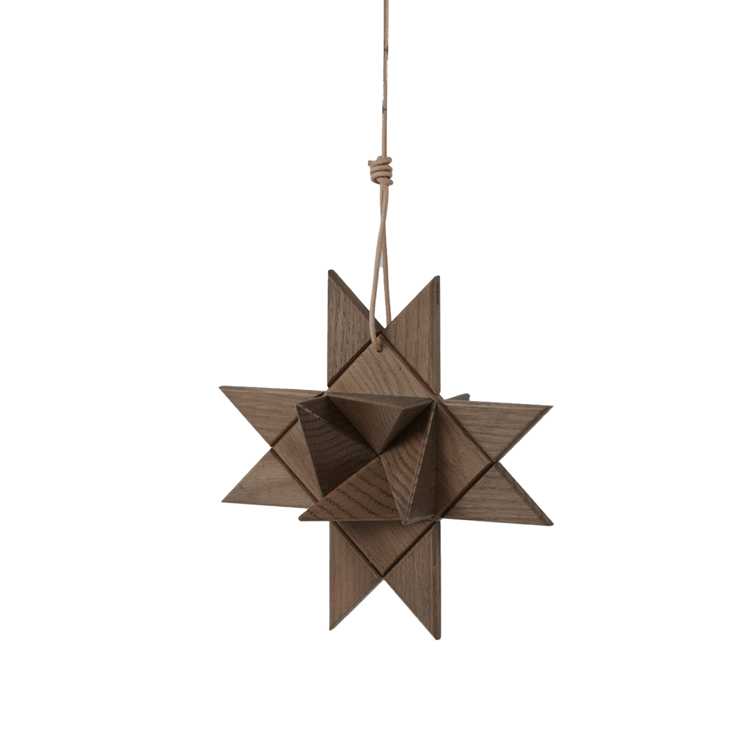 Boyhood Fröbel Star, Hanging wooden star in smoked oak, photo 3 (image 3)
