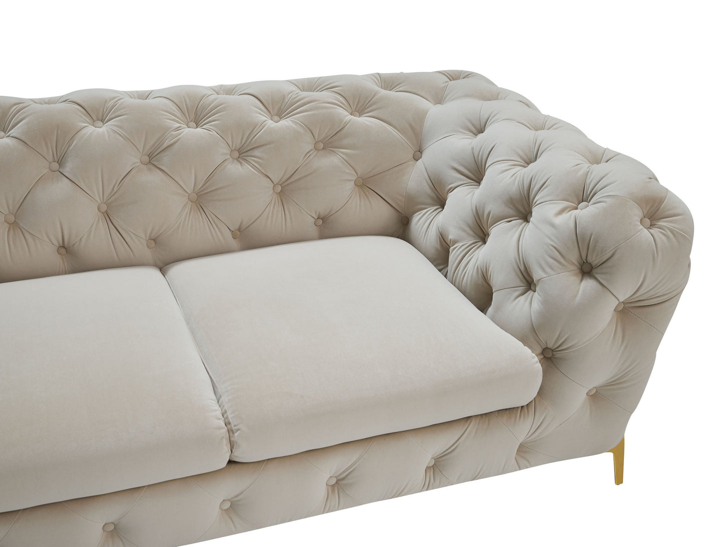 Divani Casa Quincey Transitional Beige Velvet Loveseat