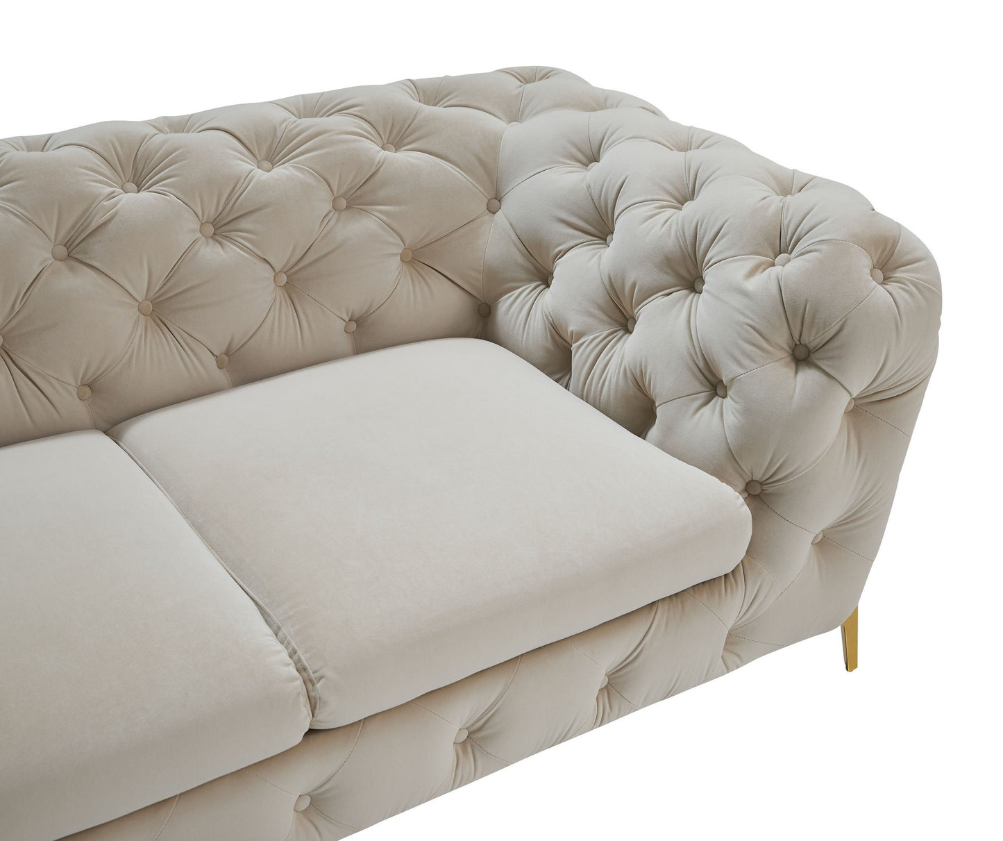 Divani Casa Quincey Transitional Beige Velvet Loveseat