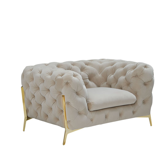 Divani Casa Quincey Transitional Beige Velvet Chair