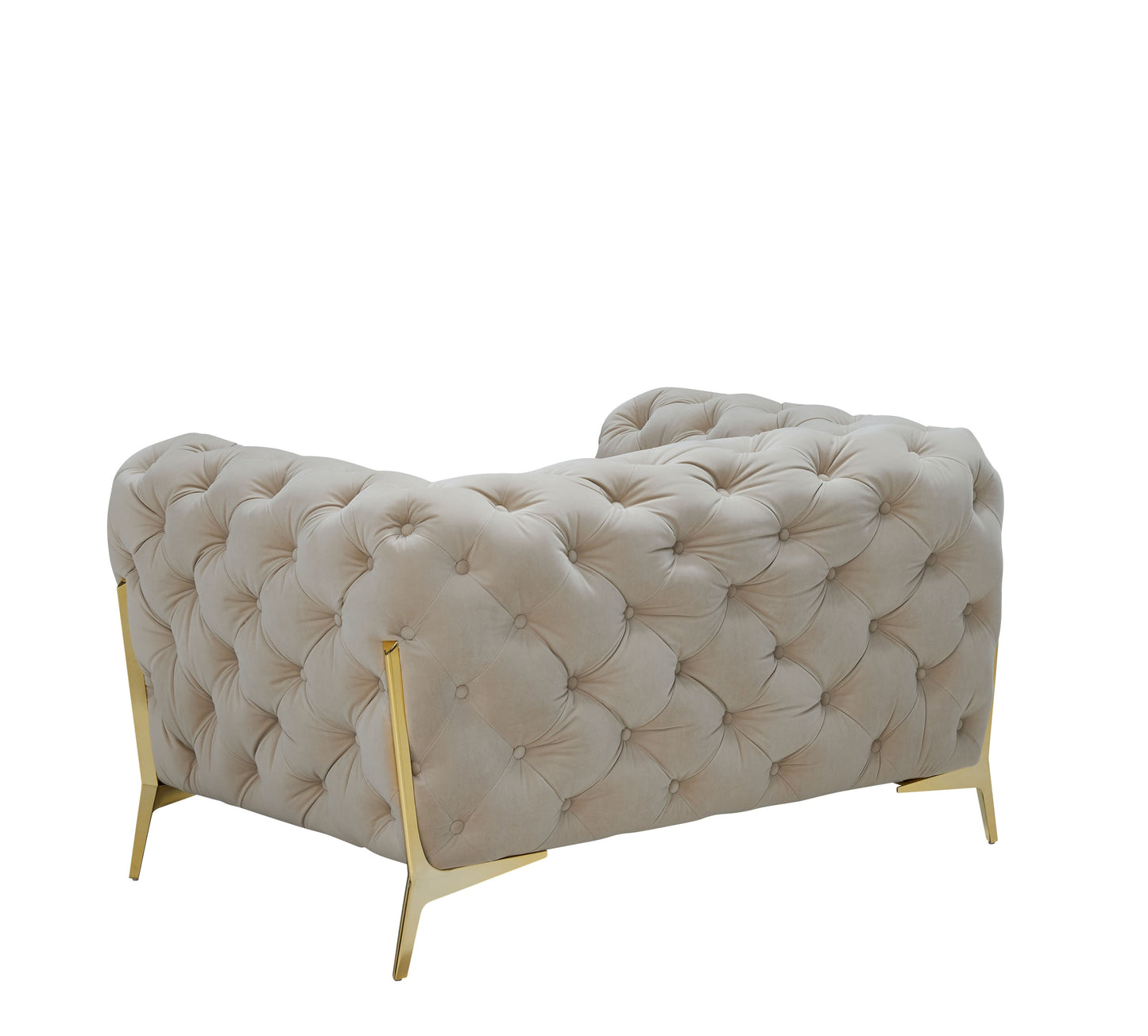 Divani Casa Quincey Transitional Beige Velvet Chair