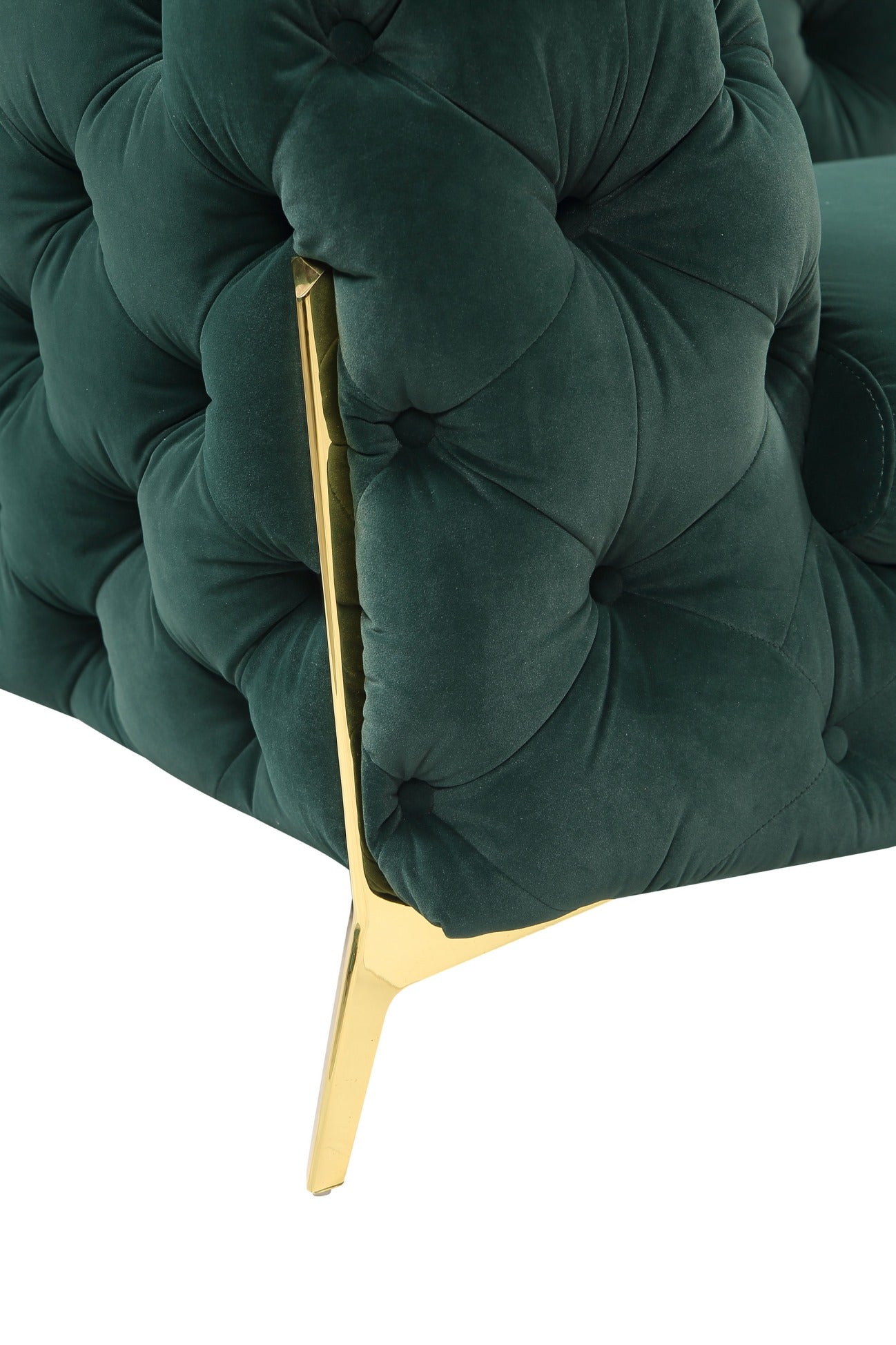 Divani Casa Quincey Transitional Emerald Green Velvet Sofa Set