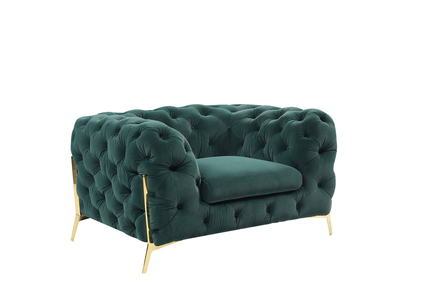 Divani Casa Quincey Transitional Emerald Green Velvet Chair