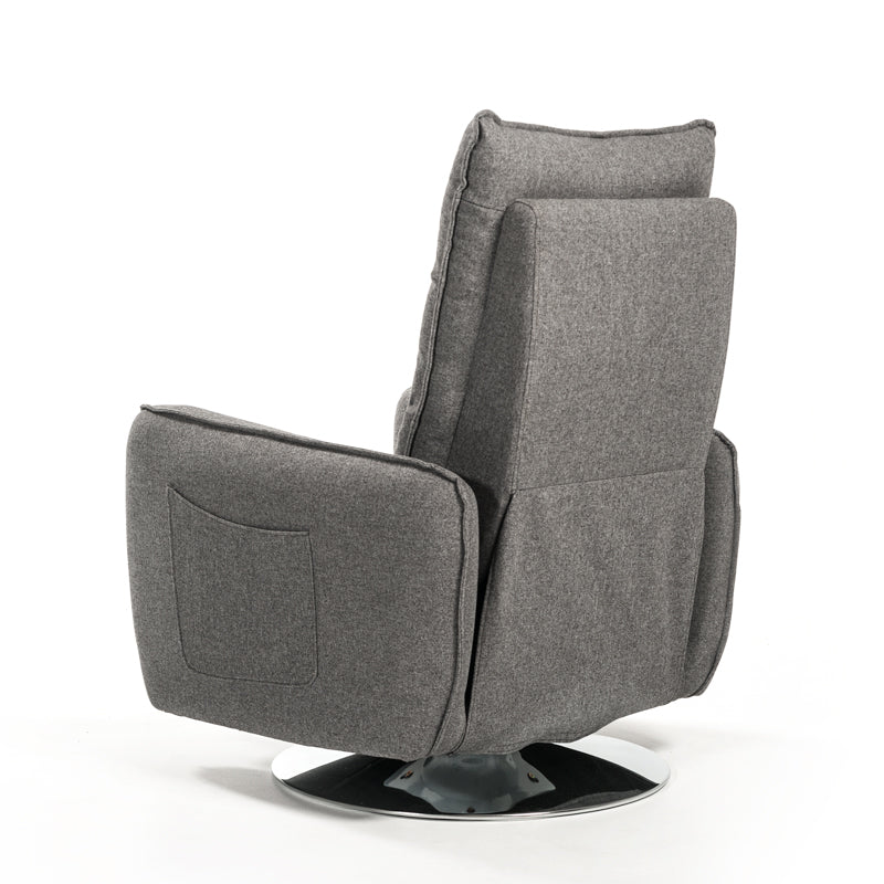 Divani Casa Fairfax Modern Grey Fabric Recliner Chair