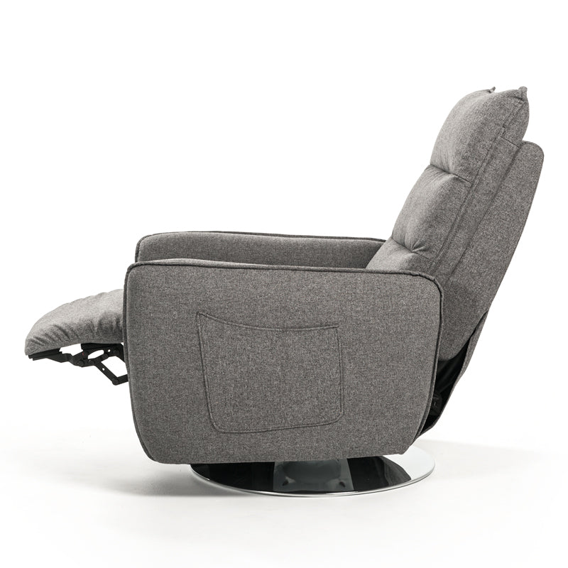 Divani Casa Fairfax Modern Grey Fabric Recliner Chair