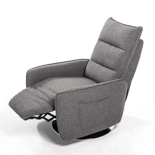 Divani Casa Fairfax Modern Grey Fabric Recliner Chair