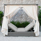 Renava Marin Outdoor Beige Canopy Sunbed