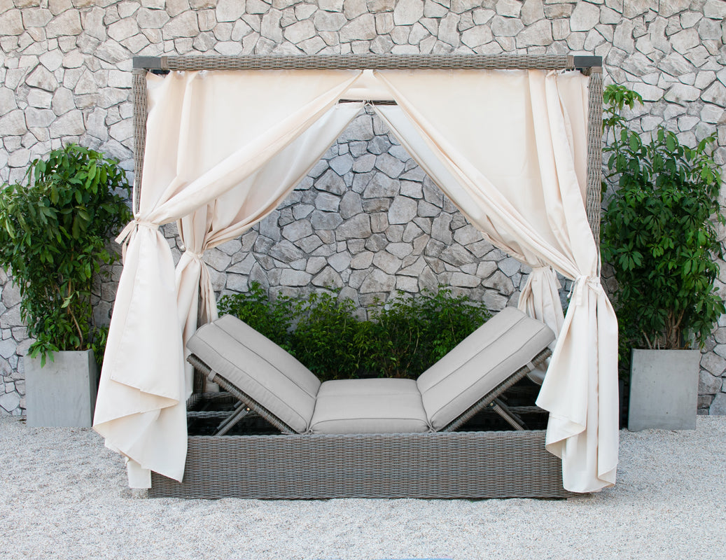 Renava Marin Outdoor Beige Canopy Sunbed