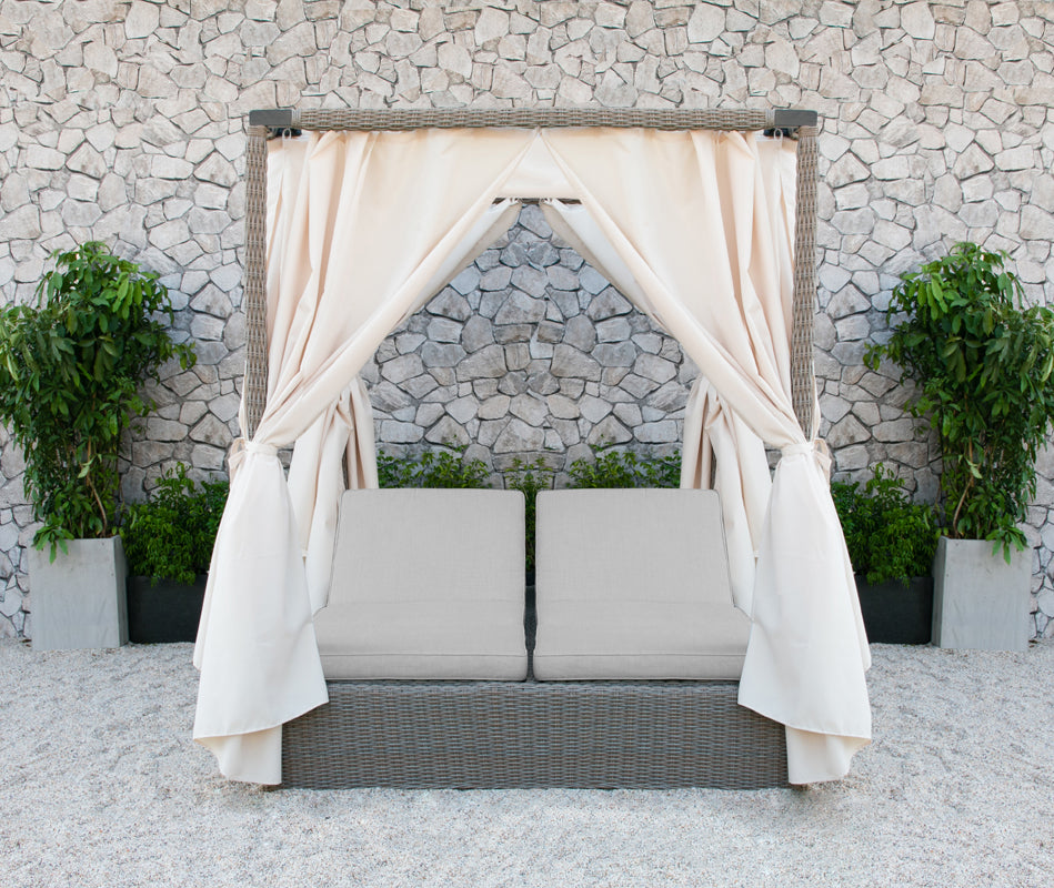 Renava Marin Outdoor Beige Canopy Sunbed