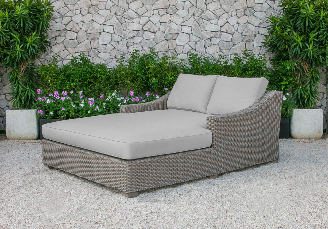 Renava Pismo Outdoor Beige Wicker Sunbed