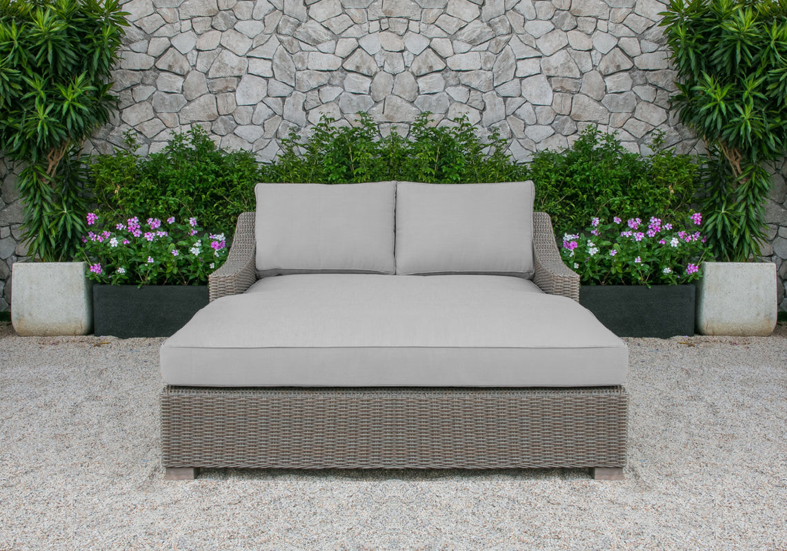 Renava Pismo Outdoor Beige Wicker Sunbed