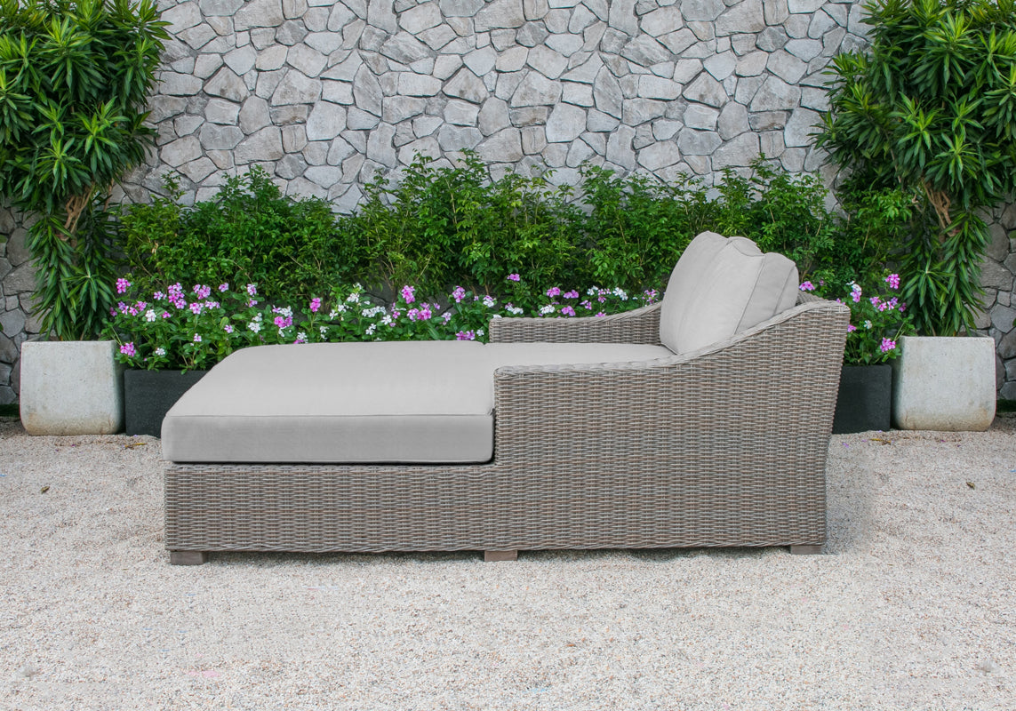 Renava Pismo Outdoor Beige Wicker Sunbed