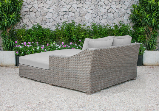 Renava Pismo Outdoor Beige Wicker Sunbed