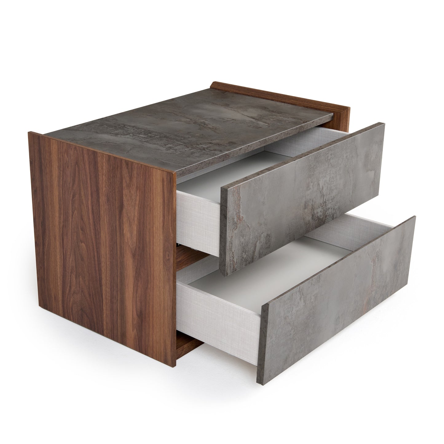 Nova Domus Rado Modern Walnut and Stucco Nightstand