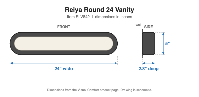 Visual Comfort Reiya Round 24 Vanity – view 3