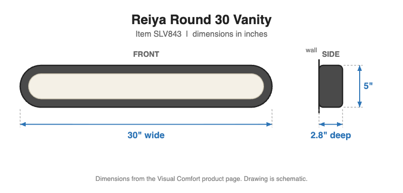 Visual Comfort Reiya Round 30 Vanity – view 3