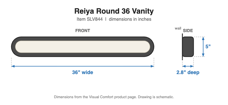 Visual Comfort Reiya Round 36 Vanity – view 3