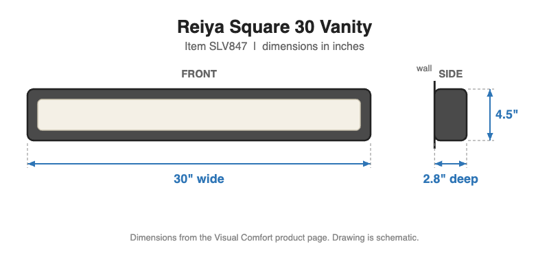 Visual Comfort Reiya Square 30 Vanity – view 3