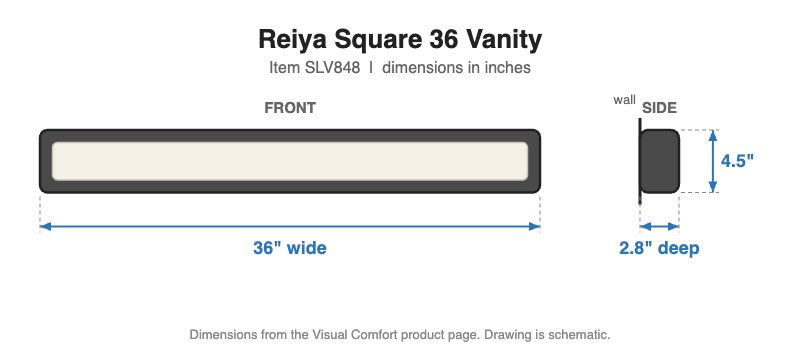 Visual Comfort Reiya Square 36 Vanity – view 3
