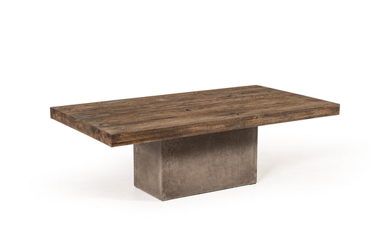 Modrest Renzo Modern Oak and Concrete Coffee Table
