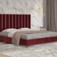 Divani Casa Reyes Modern Red Velvet and Gold Bed