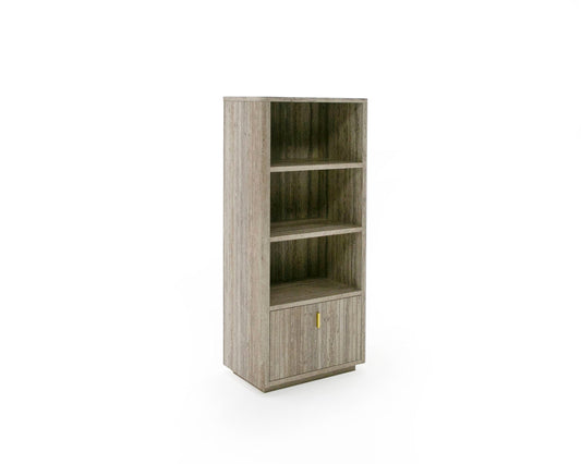 Nova Domus Roma Modern Faux Travertine and Gold Bookcase