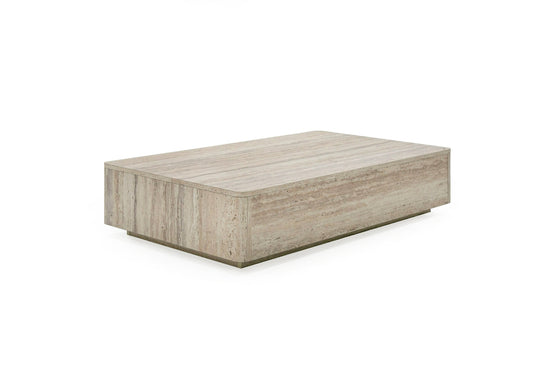 Nova Domus Roma Modern Faux Travertine Rectangular Coffee Table