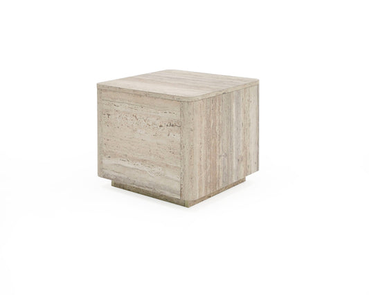 Nova Domus Roma Modern Faux Travertine Square End Table