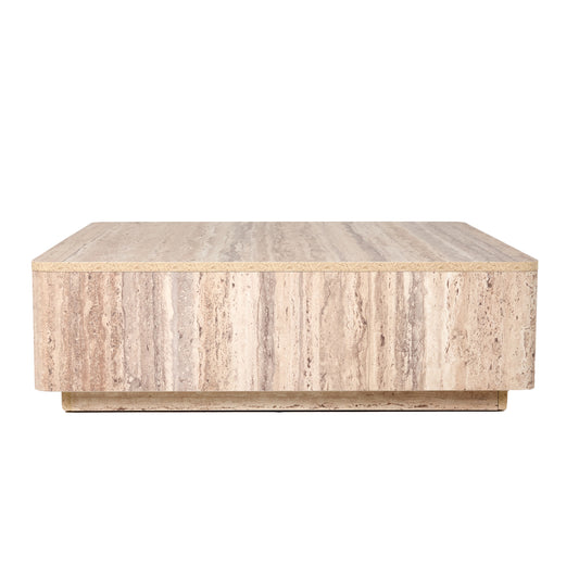 Nova Domus Roma Modern Faux Travertine Square Coffee Table