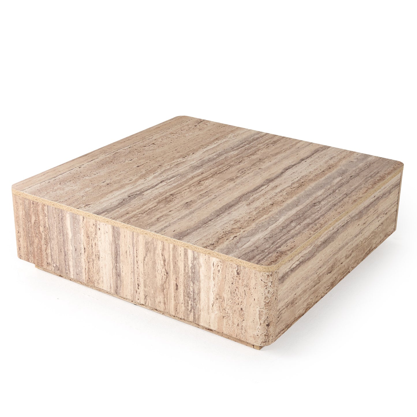 Nova Domus Roma Modern Faux Travertine Square Coffee Table