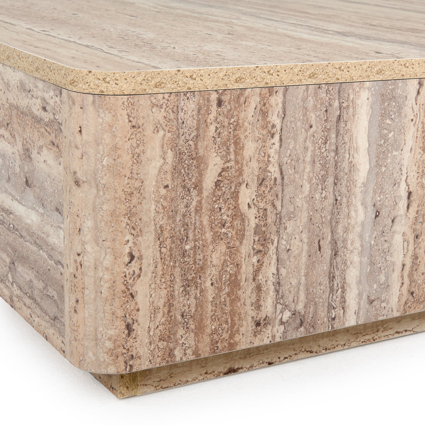 Nova Domus Roma Modern Faux Travertine Square Coffee Table